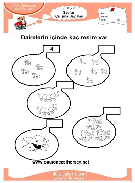 Çocuklar İçin Sayılar Çalışma Sayfaları 